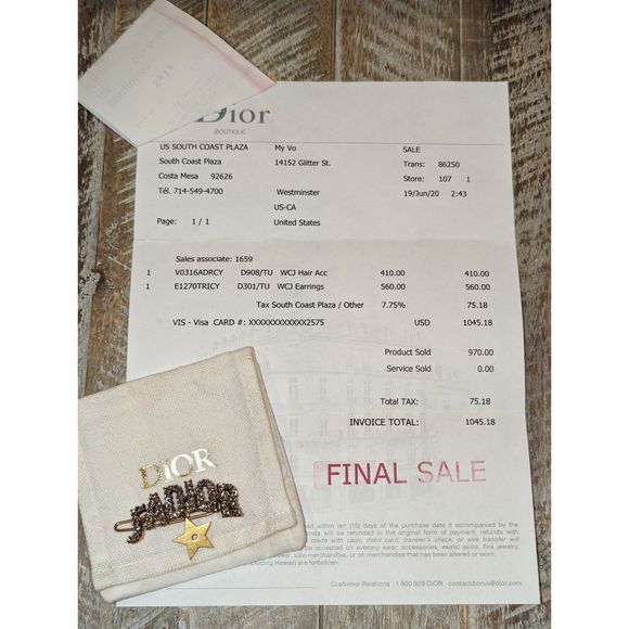 ***SOLD*** CHRISTIAN DIORCrystal J'Adior Star Barrette - Picture 4 of 6